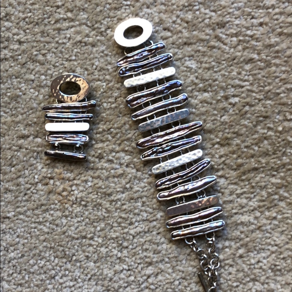 Sterling silver bracelet and pendant set